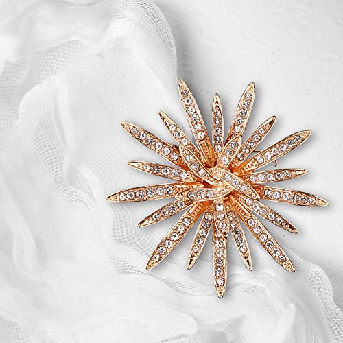 Image of Pearl Diamond Brooch Pins for Dress Sweater Scarf, Wedding Party Decoration Birthday Christmas Gift