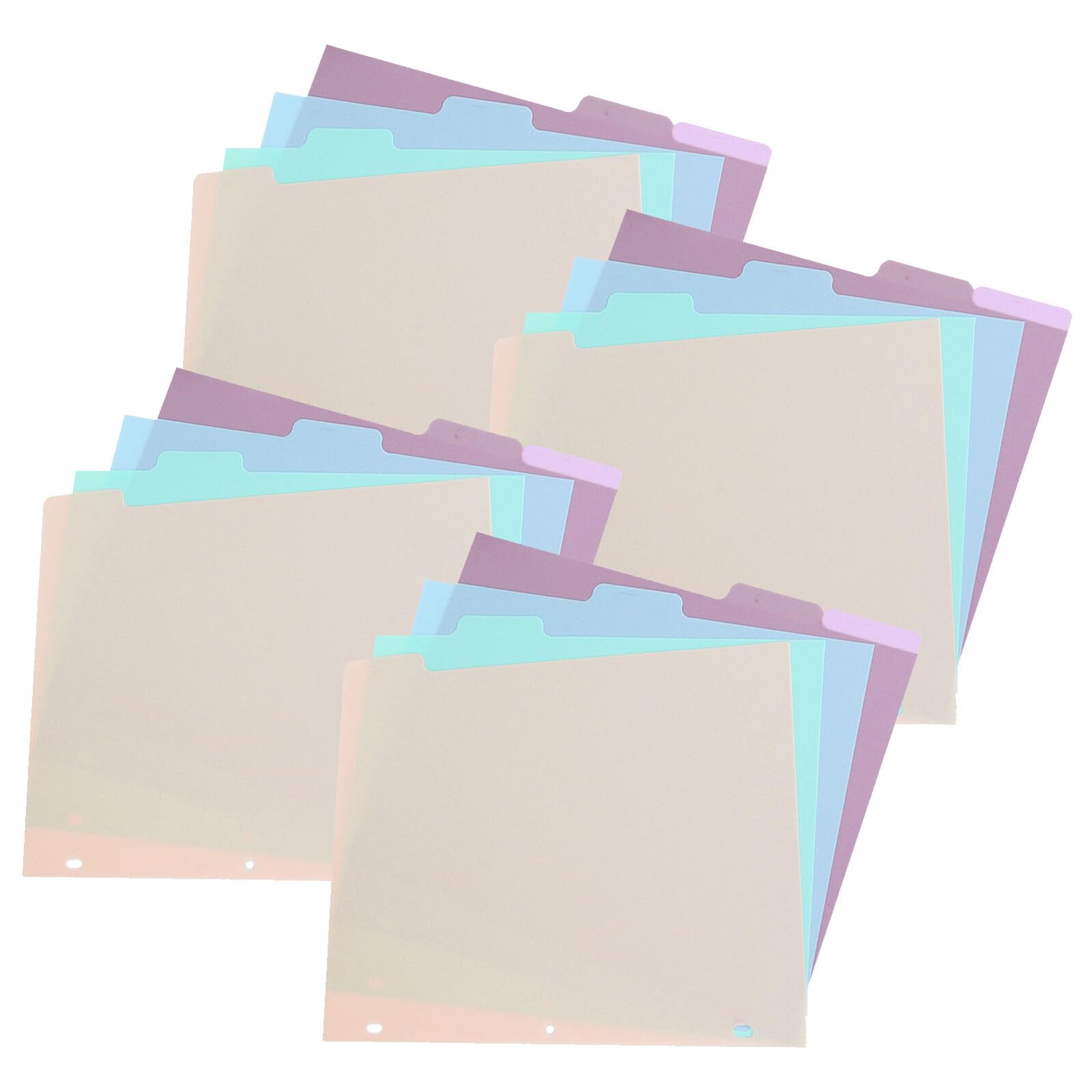 20 Pezzi Divisori per Raccoglitori con Linguette Plastica Perforati Indici per Organizer Quaderni e Planner Separatore per Studio e Ufficio