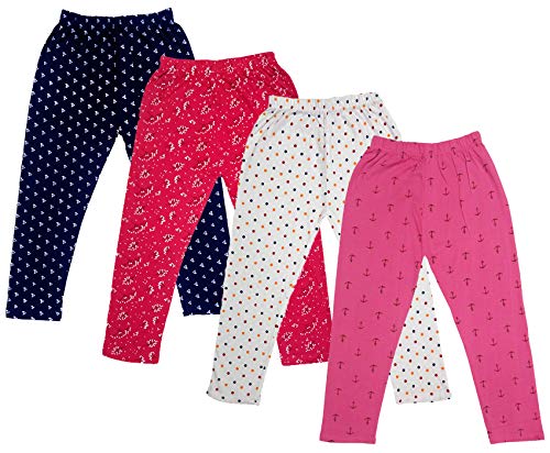 Image of IndiWeaves Girl's Regular Fit Cotton Capri (71800-142145146149-IW-N-P4-24 White, Magenta, Navy Blue 4 Years-5 Years)