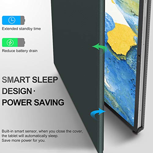 Image of INFILAND Galaxy Tab S7+ / S7 Plus Case, Multiple Angle Stand Cover Compatible with Samsung Galaxy Tab S7+ / S7 Plus 12.4-inch SM-T970 /T975 /T976 2020 Release Tablet [Auto Wake /Sleep], Midnight Green