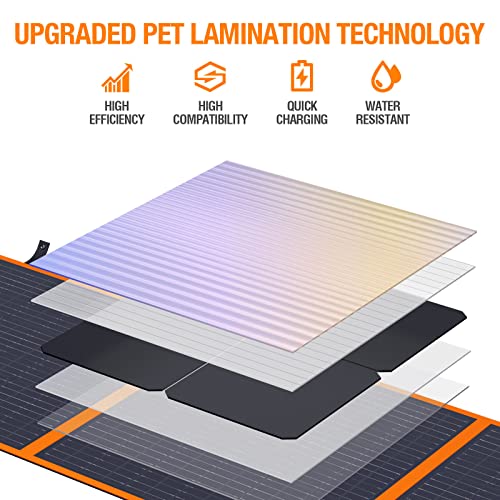 image for EBL 200W Portable Solar Panel for Power Station, Waterproof IP65 Folda