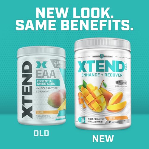 Image of Xtend EAA + BCAA Powder for Muscle Recovery & Lean Muscle Growth, 9 Essential Amino Acids for Intra Workout or Post Workout Recovery, 10g EAAs Per 2 Servings, Mango 40 Servings