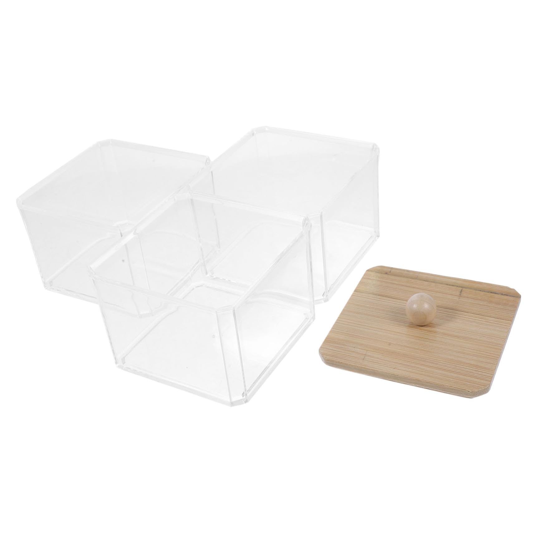 KONTONTY 1 Set Stackable Bathroom Organizer for Cotton Swabs and Cosmetic Storage Storage Holder for Vanity Desktop and Bathroom Essentials Compact Design for Space Saving