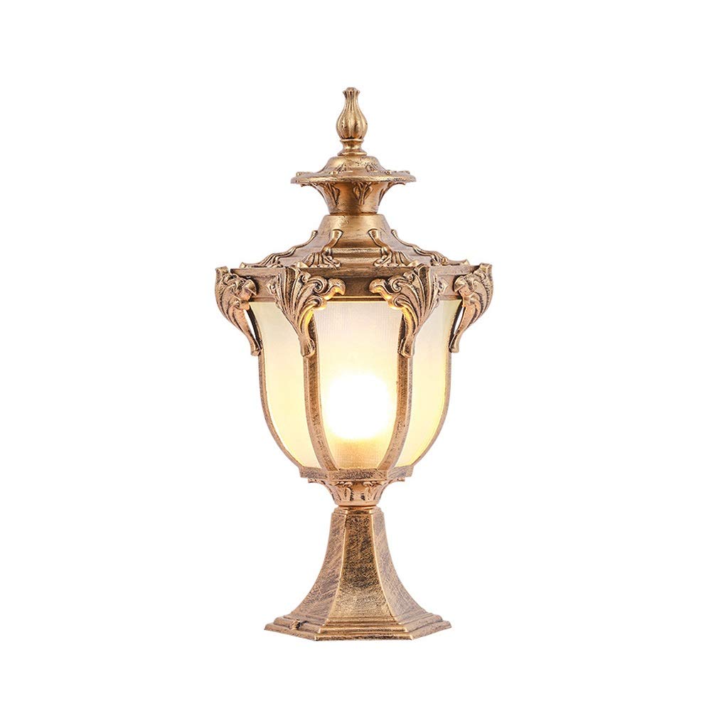 QUSYZD LED Outdoor Waterproof Pillar Lamp Villa Garden Lamp Post Headlight All Cast Aluminum Garden Boundry Light Outdoor Courtyard Fence Villa Pillar Lights E27,