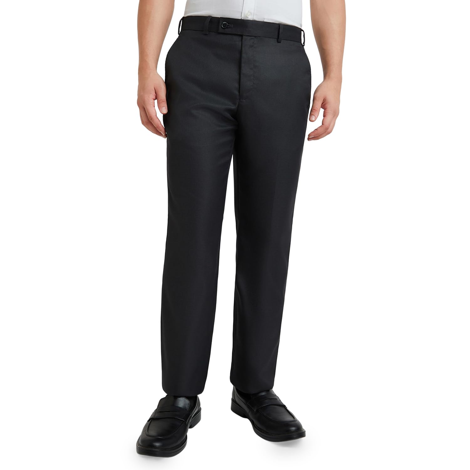 park avenue Men's Regular Fit Structure Pattern Poly Viscose Blend Flat Front Formal Trouser-picture-28