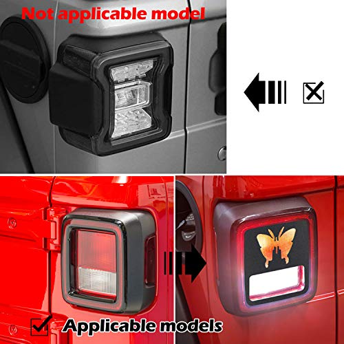 image for Bonbo Matte Black Taillight Cover Butterfly Style Taillight Guard Cove