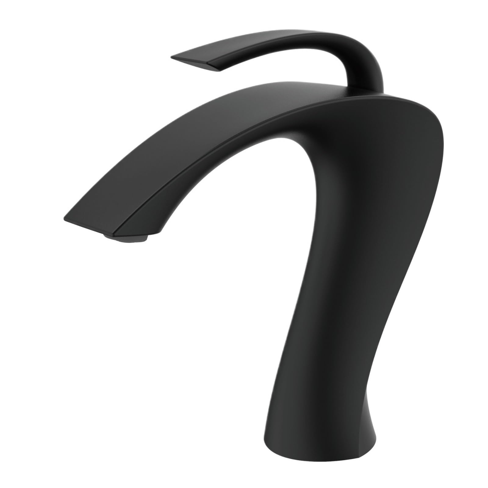 Bathroom Vanity Faucet Modern Deck Mounted Basin Tap with Anti-Leak Ceramic Valve Hot/Cold Water Control(Matte Black,G3/8)