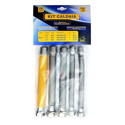 KIT DE LATIGUILLOS FLEXIBLE EXTENSIBLE AGUA GAS ACERO INOXIDABLE CALDERA COCINA BAÑO -