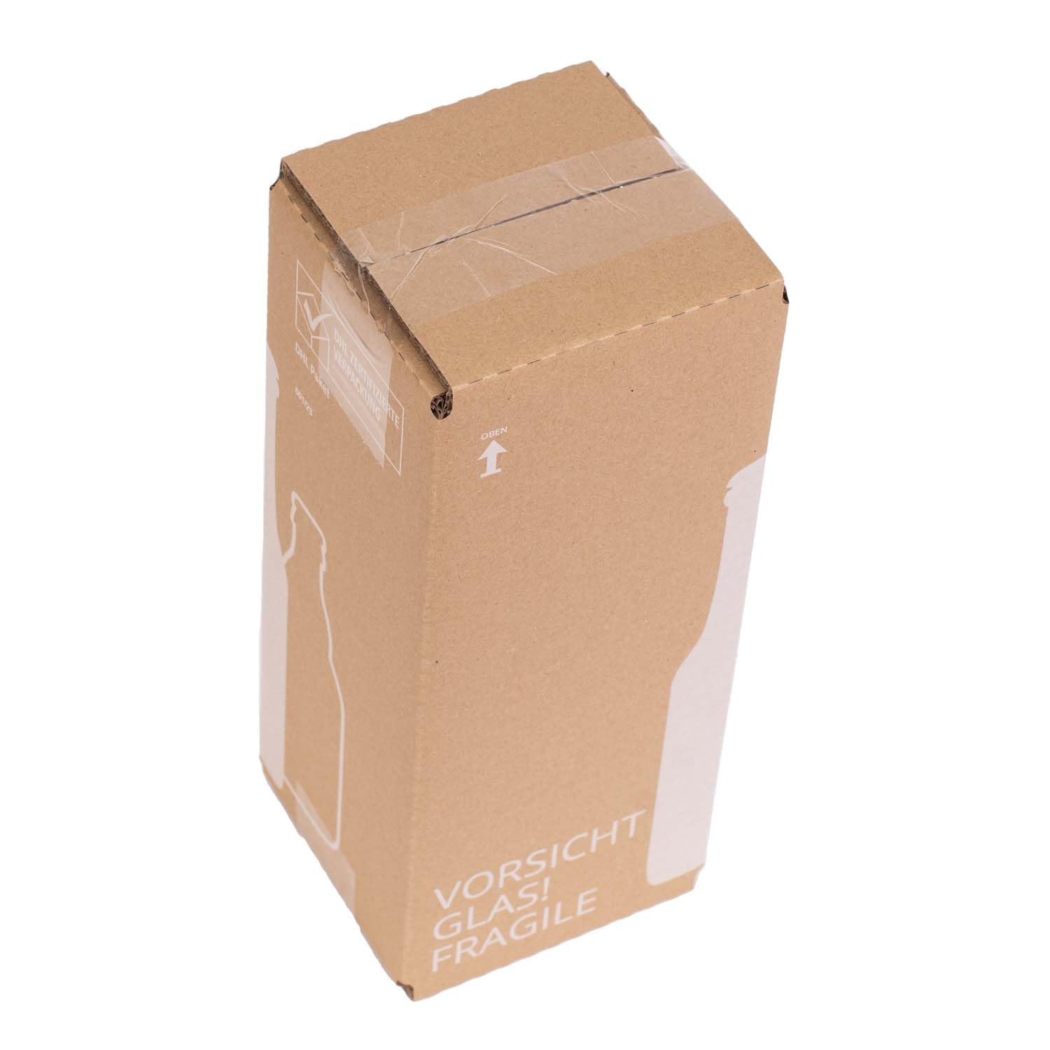smiley pack Flaschenversandkarton Bier 0,5 L für 1 Flasche – 20 Stück