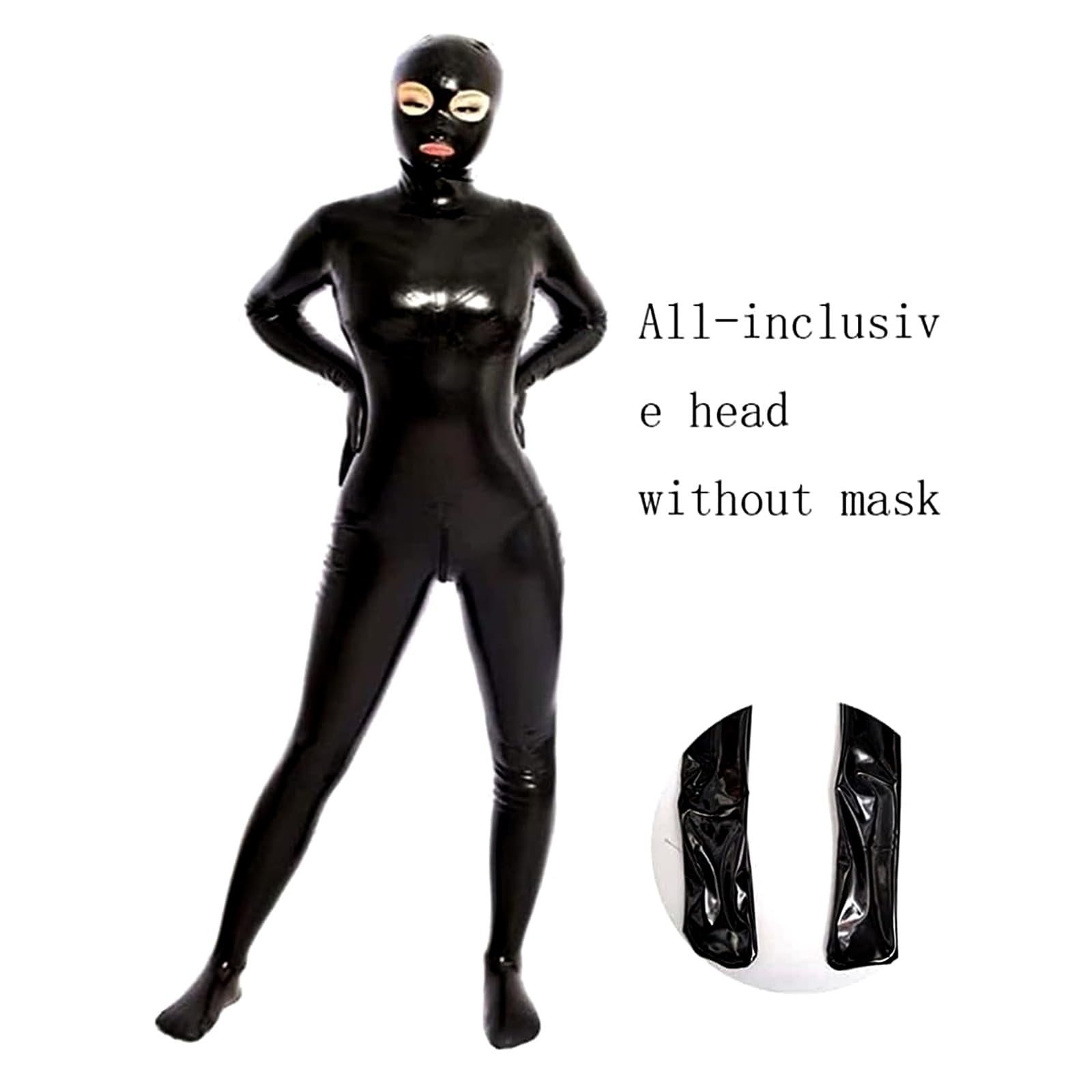 ARIASS Catsuit de charol for mujer, mono ajustado de látex Sexy de cuerpo completo, disfraz de club nocturno DS, ropa erótica de prisionero
