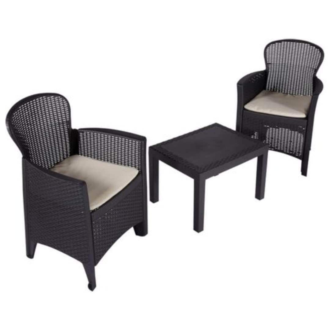 Maury’s Akita 3-Piece Garden Lounge Set with Cushions (Anthracite)