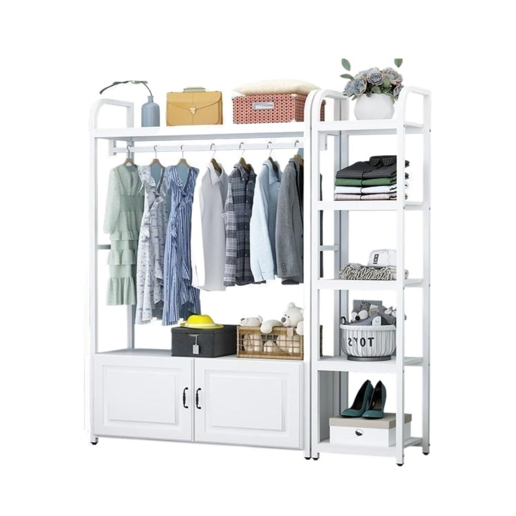 Clothes Rail Pole Hanger Bedroom Floor-Standing Vertical Room Coat and Hat Bedroom Cabinet Door Clothes Storage Hanger Clothes