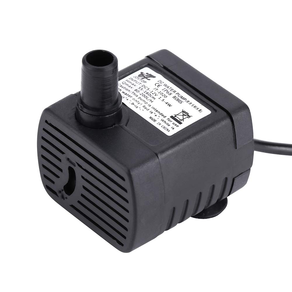 Pompe à eau solaire pour bassin solaire Kit de panneau pompe submersible pour fontaines de jardin, 7 V, 1,2 W, 200 l/h, 60 cm, hauteur maximale de l'eau