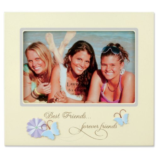 Lawrence Frames Beige 4 by 6-Inch Picture Frame, Best Friends and Butterfly Design