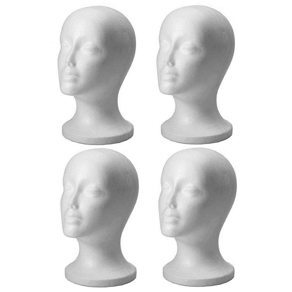 White Polystyrene Female Wig Head Mannequin Foam Head Hat Display Stand (4)