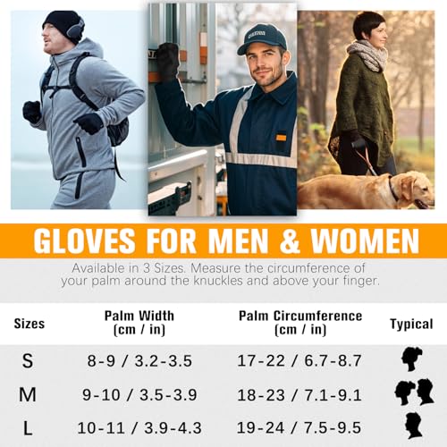 YANIKY Handschuhe Herren Damen Fahrradhandschuhe Winddichte Laufhandschuhe Thermo Handschuhe Winter Anti-Rutsch Touchscreen Sporthandschuhe Für Fahrrad, Laufen, Wandern, Fahren