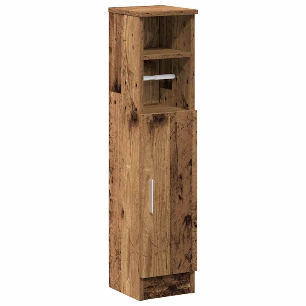 Armario de baño fácil de montar con fijación de puerta opcional como mueble de baño funcional con espacio de almacenamiento, compartimento abierto y cerrado y integrado