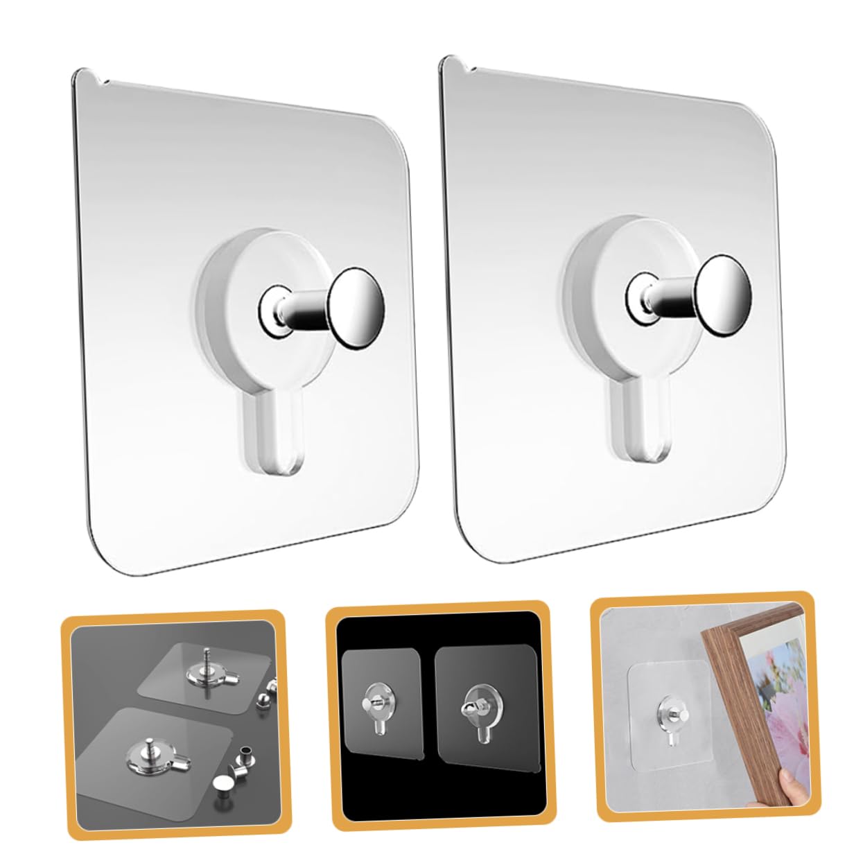 SEWACC 150piezas Ganchos Adhesivos Transparentes Para Colgar Cuadros y Fotos Soporte Fijo Sin Daños Paredes Para Decoración De Interiores Reutilizables Rastro Al Retirar