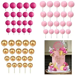 Legacycart 60Pcs Balls Cake Topper
