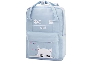E-Youth Japanese Style Cute Cat School Backpack for Women and Girls