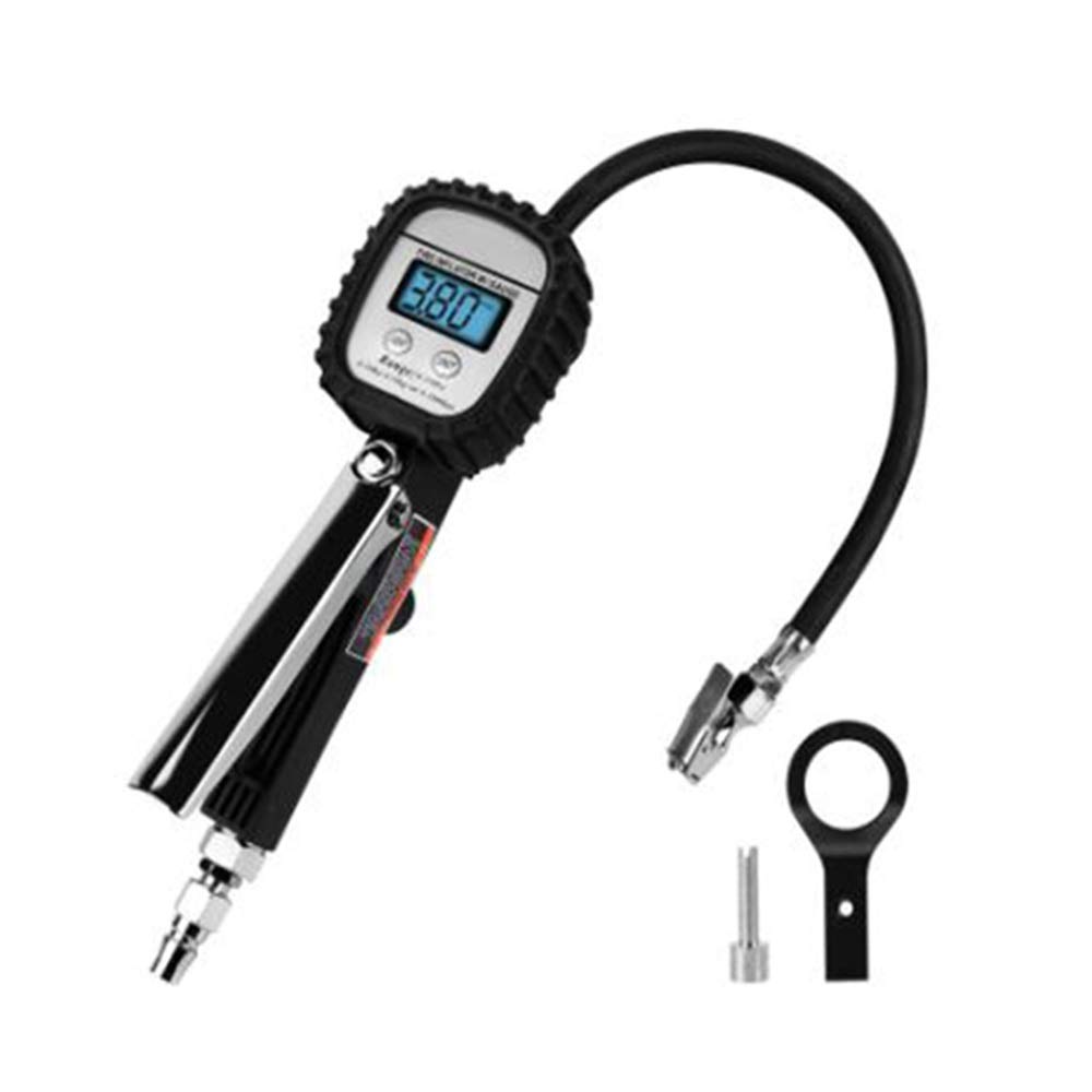 Lettura LCD del Monitor della Pressione dei Pneumatici per autoveicoli, mandrino ad Aria a Clip con Tubo in Gomma da 30 cm, manometro per Pneumatici