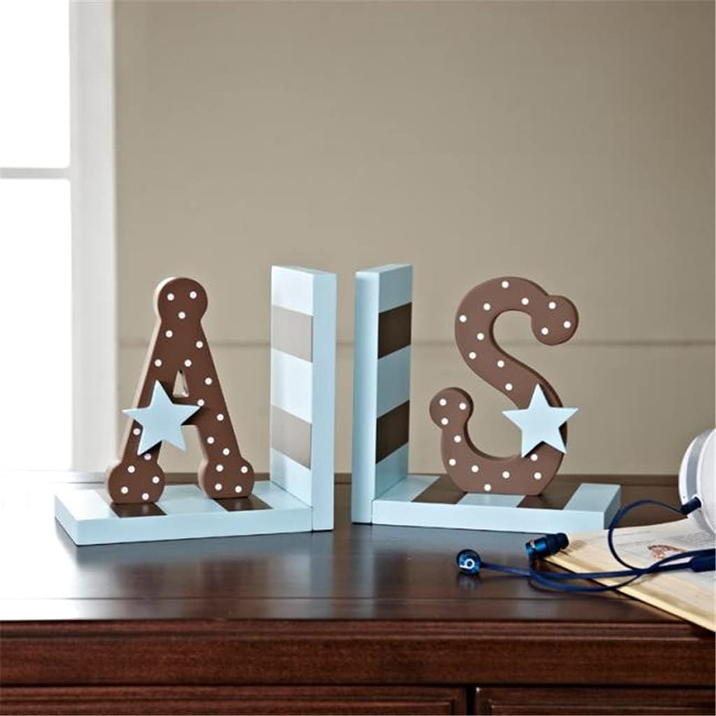 Letter Combination Bookend Bedroom Study Book Stand Home Decoration Ornaments Book End (Color : A Size : 300 * 100 * 150mm)