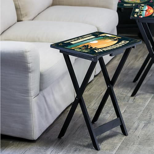 Capecraftsmenrectangulartvtraystablesetof4easyfoldingcouchtrayswithstoragerackdecorativeportabeservingtablesforhomeactivitiescalifornia Urban Country Home Decor Cape craftsmen rectangular tv trays table set of 4 easy folding couch trays with storage rack decorative portabe serving tables for home activities california urban country home decor