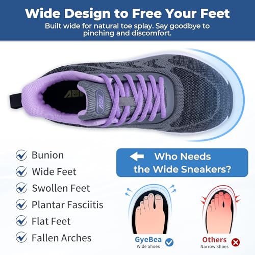 wide walking shoes women arch support orthotic plantar fasciitis sneaker wide toe arch support pain relief shock absorbing non slip breathable fit for walking work gyms daily wear