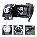 AmeriLite for Dodge 1994-2001 Ram 1500 | 94-2002 Ram 2500 3500 Black OE Halogen Replacement Headlights Assembly w/Corner Lights Set - Passenger and Driver Side