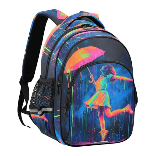 Emelivor Umbrella Drips Blue Kids Backpack Toddler School Backpack Bookbag Backpacks Book Bag for Boys,S2