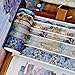 Bomichi 34 Rolls Washi Tape, Aesthetic Colored Decorative Cute Scrapbook Tape for Scrapbooking Supplies Journaling Craft Junk Journal