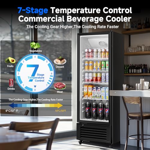 Image of BODEGACOOLER Commercial Beverage Refrigerator, 264 cans & 120 Bottles Display Fridge, Soft LED Light & Automatic Defrost, Commercial Merchandiser Refrigerators,For Office,Home,Garage,Gym,Shop,Man cave
