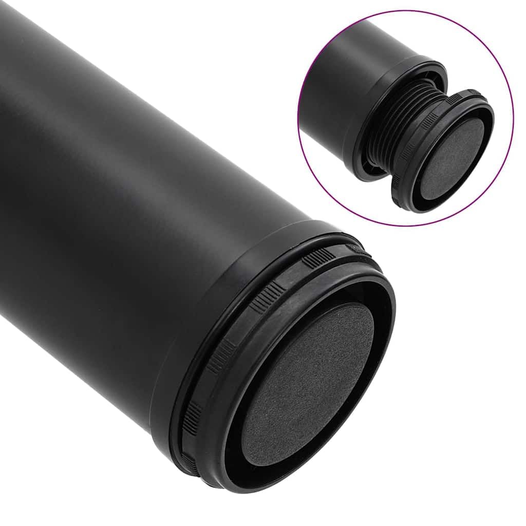 Zestaw 4 czarnych nóg stołowych o regulowanej wysokości 710 mm ze stabilnymi żelaznymi rurami, regulowanymi nóżkami śrubowymi do stołów, biur, powierzchni roboczych, trwałe akcesoria meblowe