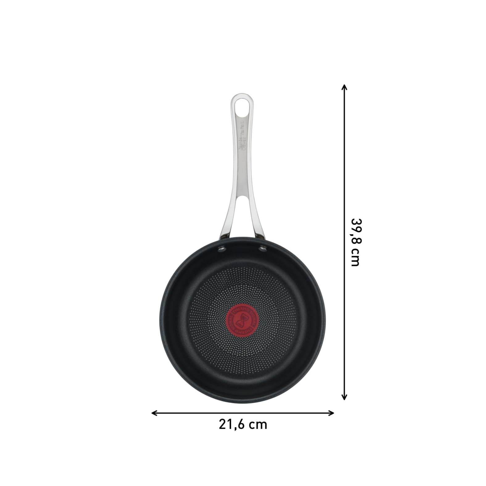 Tefal Jamie Oliver Bratpfanne Induktion 20 cm Cook’s Classic, freie Antihaftversiegelung, Thermo-Signal bei idealer Brattemperatur, genieteter Silikon-Griff, für alle Herdarten geeignet, E30602