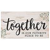 P. Graham Dunn Together Favorite Place to Be Whitewash 5.5 x 10 Solid Wood Plank Wall Plaque Sign
