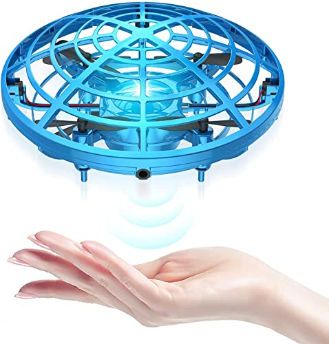 Kriogor UFO Mini Drohne, UFO Flying Ball Fliegendes Spielzeug Helikopter mit 360° Rotierenden und LED für 4-8 Jahren Kinder