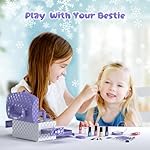 PERRYHOME Kids Makeup Set for Girl 56 Pcs Washable Real Cosmetic, Non-Toxic Frozen Toys Toddler Makeup Kit, Frozen Princess Dress up Game Christmas & Birthday Girl Gift for 3-12(Frozen Purple) - Image 3