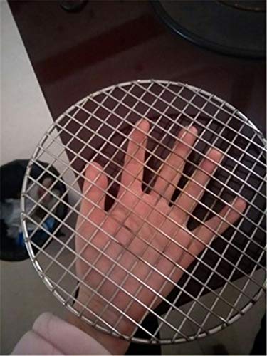 Malla para barbacoa que evita la caída de comida, rejilla redonda de 38cm para camping 6