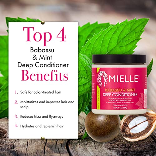 Mielle Organics Babassu & Mint Deep Conditioner with Pomegranate & Honey Shampoo
