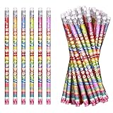 emzrivo 24 Pcs Happy Birthday Pencils Colorful Birthday Pencil for Students Teacher Wooden Pencils with Erasers Birthday Party Supplies, 6 Style(24)