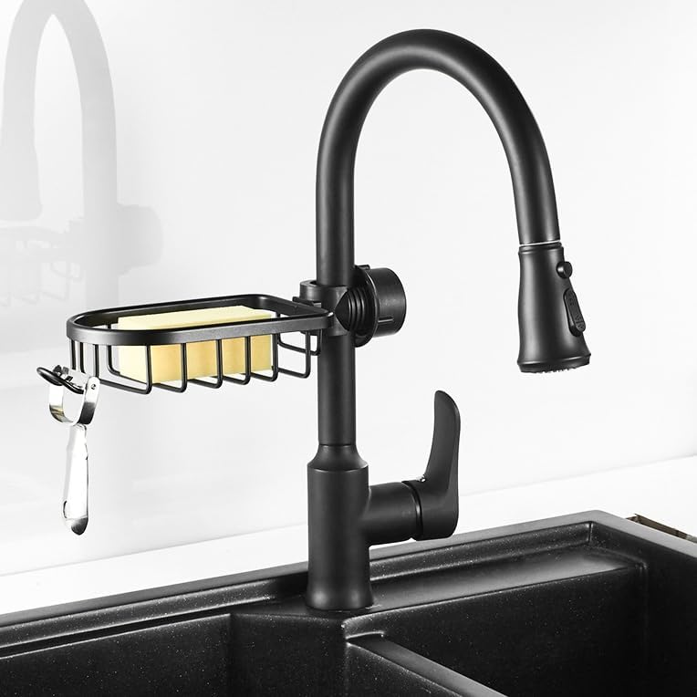 Multi Layer Exquisite Design, Easy Storage of Kitchen and Bathroom Supplies, no Need for Drilling Installation, Convenient and Practical Black