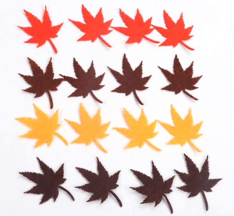 Image of YYCRAFT Pack of 200PCS Felt Maple Leaf Autumn Appliques /Craft,4 Colors