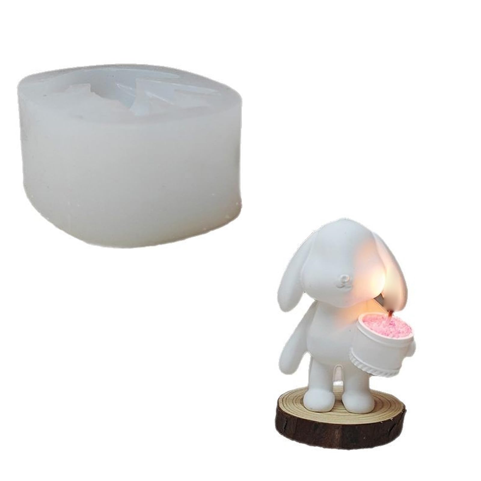 HZBB Detachable Bucket Conies Elastomer Cast for Artisanal Vases Waxlights Food Grade Substance Crafting Essential Lagomorph Rosin Art Craft Cast
