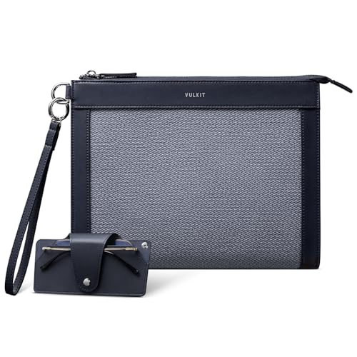 Pochette pour homme grand bracelet sac à main d'affaires bleu marine