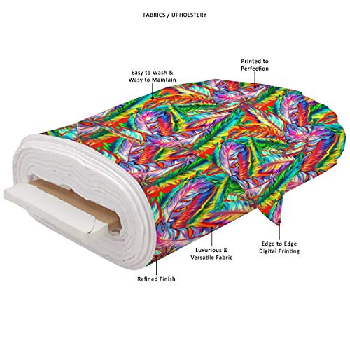 Image of ArtzFolio Bright Feathers | Canvas Upholstery Fabric by Metre | for Sofa, Curtains, Cushions, Furnishing, Craft, Dress Material | Width 1.5metre (58inch) | Length 2 metre (80 inch / 203 cms)