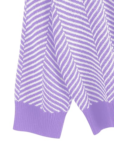 Image of ZAFUL Women's Striped Cardigan Button Up Open Front Knit Oversized Sweater | Button down, Soft chunky knit, Lightweight, Loose fit, Long lantern sleeve, Casual Daily Going Out, Fall Winter Outfits