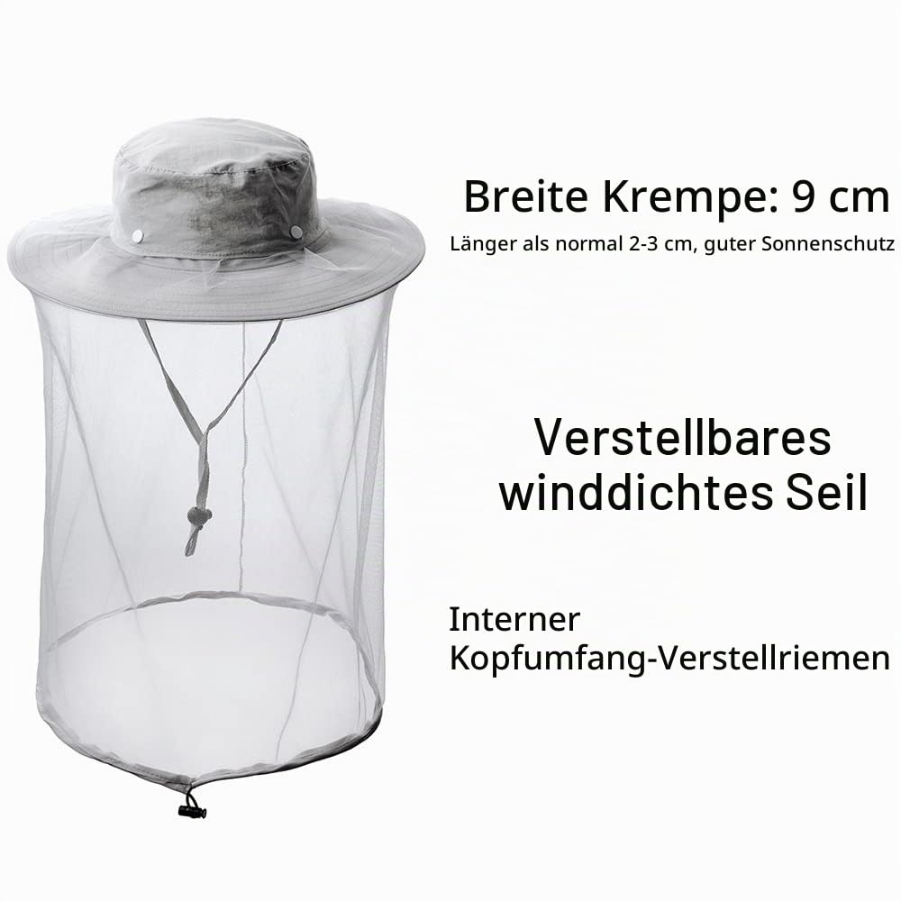 ZffXH Mücken-Fliegenkopfnetz, Hut, Netz, Fischerei, Biene, Imker, Schleier, Hüte für Männer und Frauen