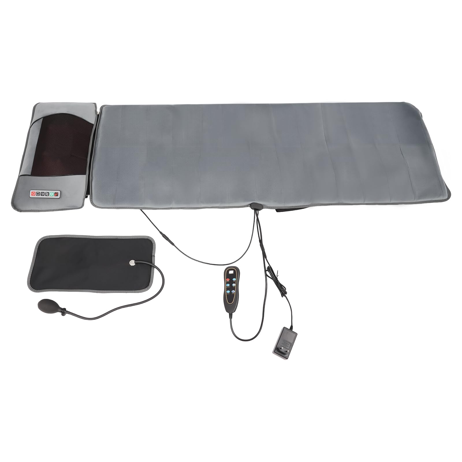 Massagematte | Massagematte Ganzkörpermassage | Massagekissen mit Heizung | 20 Massageköpfe & 10 Vibrationsmotoren | 9 Modi | Für Nacken, Rücken & Schultern | Inkl. Fernbedienung