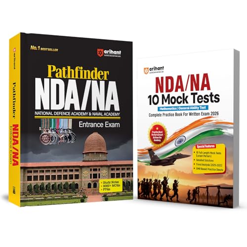 Image of Arihant Pathfinder NDA /NA Entrance Exam 2026 Combo | NDA & Naval Academy Complete Study Pack with 10 Mock Tests | Maths & GAT | Chapterwise Solved Papers 2016-2025, 8000+ MCQs, PYQs, Trend Analysis
