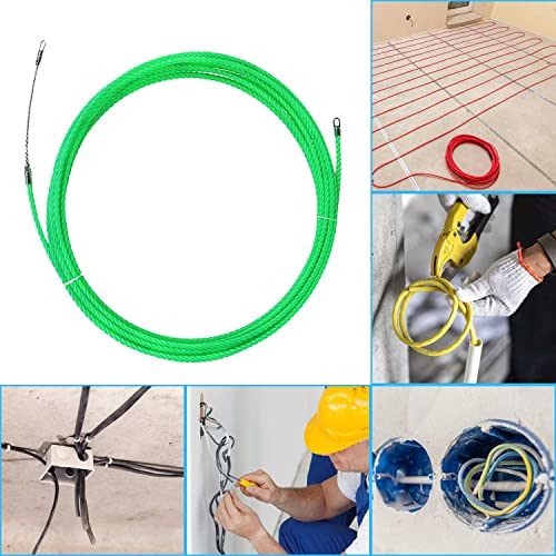 Tire Cable Electrique, 15M Aiguille Fibre Optique, Réutilisable Aiguille Tire Fil, 4.5mm Tire Fils Electrique Convient aux Sols Plafonds Tuyaux et Interstices Muraux(Vert) – Image 7